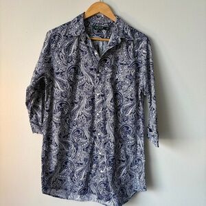 Lauren Ralph Lauren navy paisley 100% cotton nightshirt size M